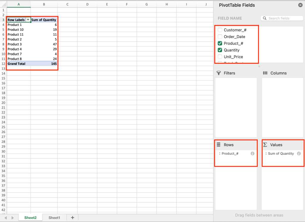 excel pivottable example 1