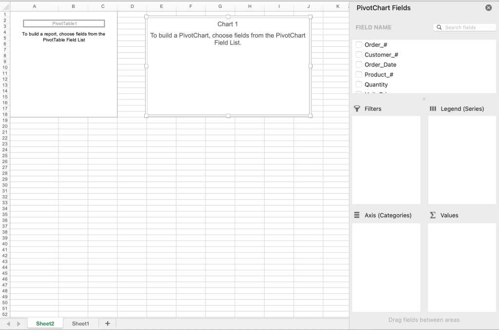 excel blank pivotchart