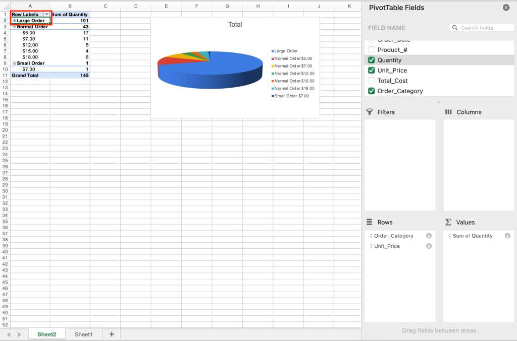 excel pivotchart filtered