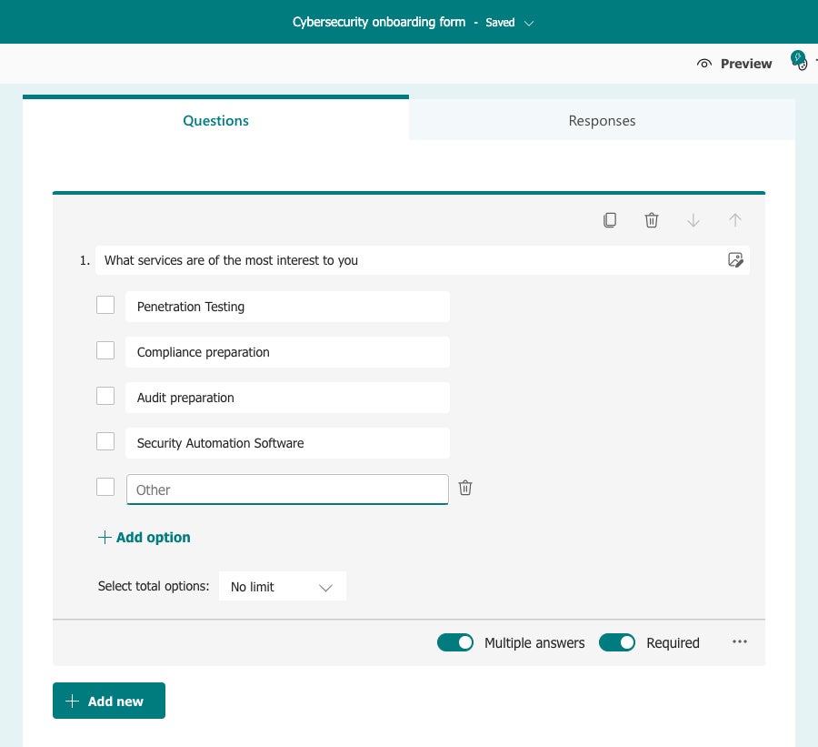 microsoft forms 06 multiple choice question