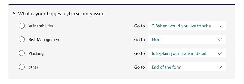 microsoft forms 12 branching question