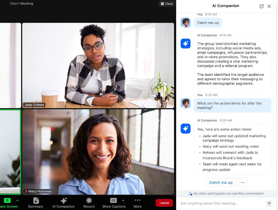 zoom ai companion meeting query
