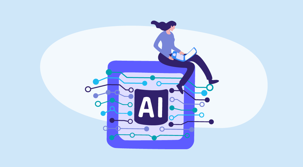 Conceptual image of a person taking an AI course for HR professionals.