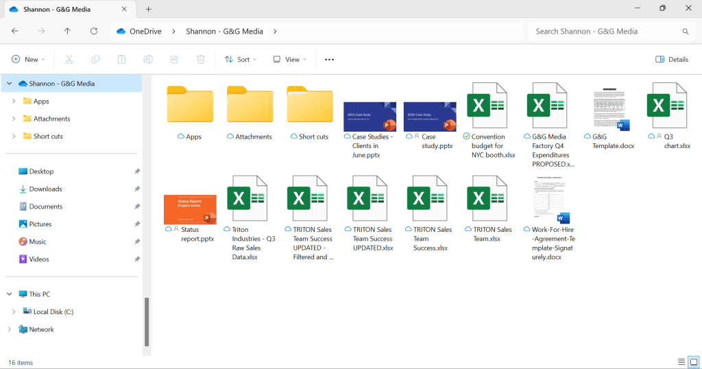 onedrive in windows file explorer